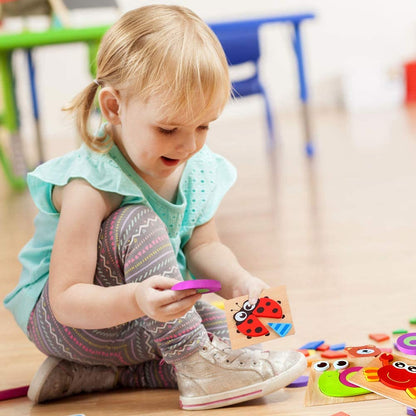 Montessori-leerpuzzel van hout – Kleurenplezier (1+1 Gratis)