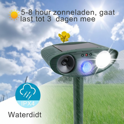 Solar ultrasone hertenverjager voor de tuin