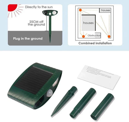 Solar ultrasone hertenverjager voor de tuin