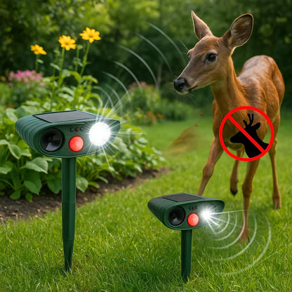 Solar ultrasone hertenverjager voor de tuin