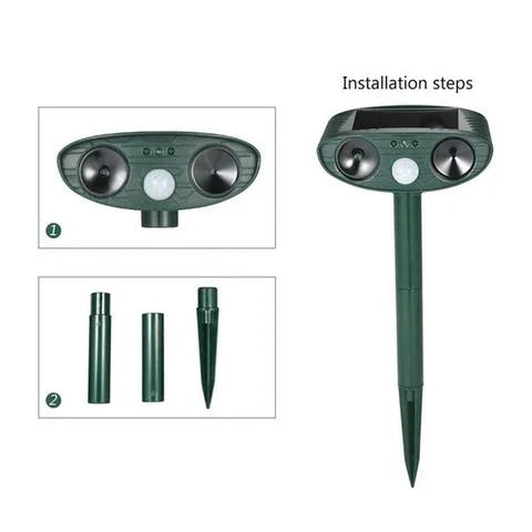 Solar ultrasone hertenverjager voor de tuin