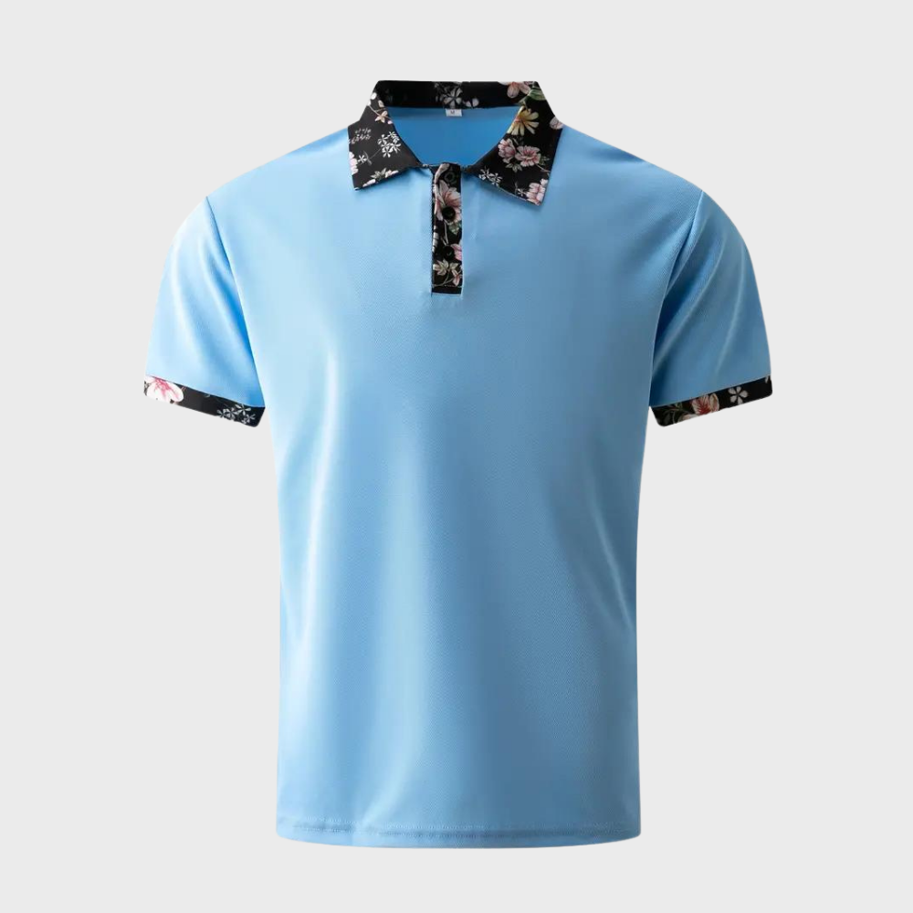 Heren Polo met Subtiele Print - Noah