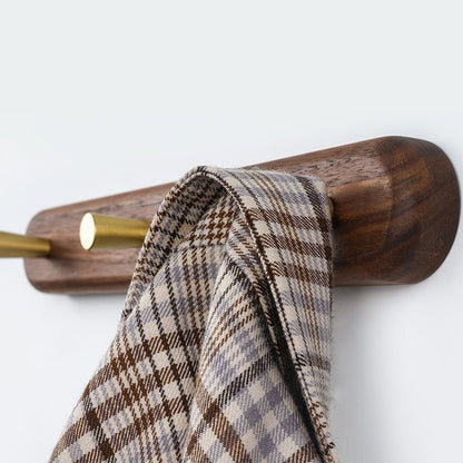 Wandkapstok van Hout met Messing Haken - LignaHook