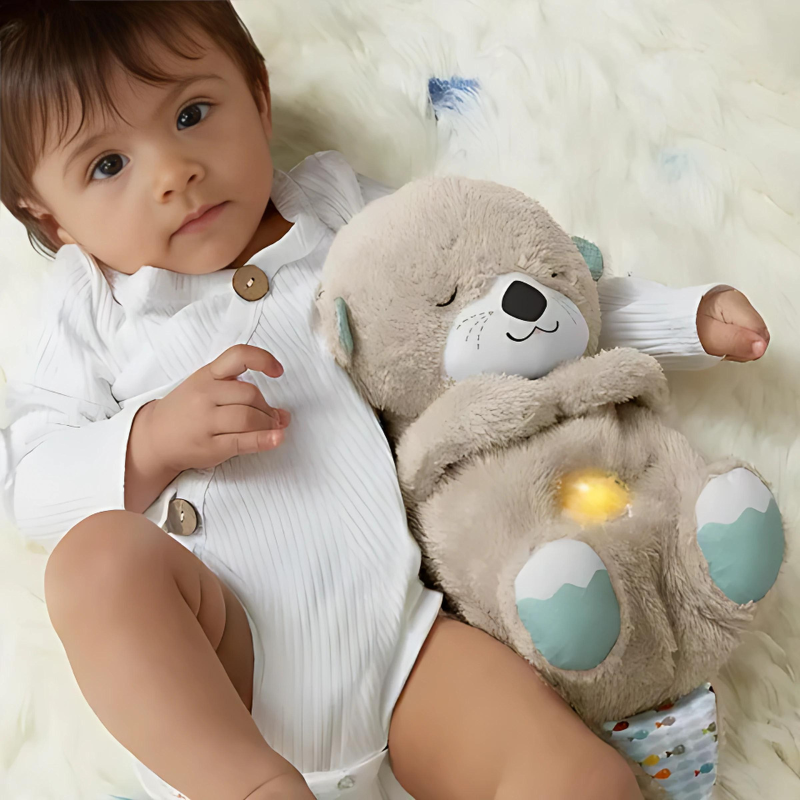 Rustgevend pluche knuffeldier met ademritme en slaapgeluid – Snoozie