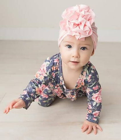 Zachte baby-turbanmuts met ruches – Herfstmagie KnuffelGlans (1+1 Gratis)