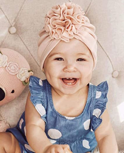 Zachte baby-turbanmuts met ruches – Herfstmagie KnuffelGlans (1+1 Gratis)
