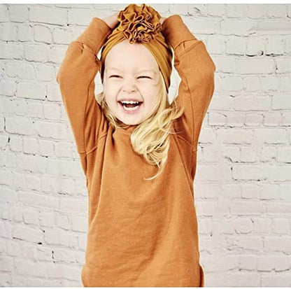 Zachte baby-turbanmuts met ruches – Herfstmagie KnuffelGlans (1+1 Gratis)