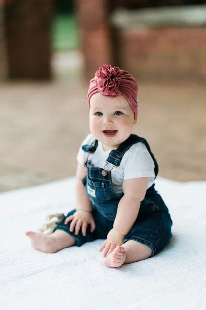 Zachte baby-turbanmuts met ruches – Herfstmagie KnuffelGlans (1+1 Gratis)