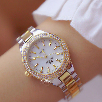 Dames Quartz Horloge met Glanzende Afwerking – Esmée