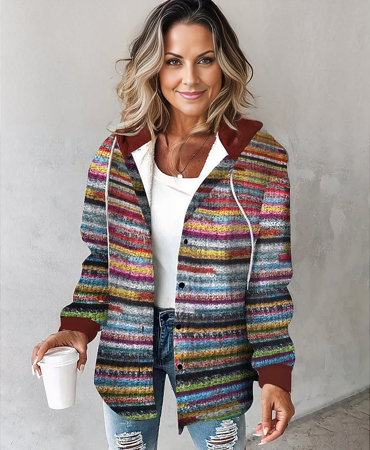 Warm Gebreid Damesvest Met Capuchon – Noëlle